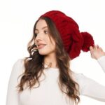 Шапка «A012» вязаная с узором косы
