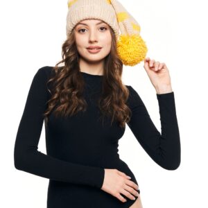 Шапка «A070» вязаная с узором косы