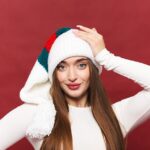 Шапка «A110» вязаная с узором косы