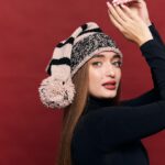 Шапка «A122» вязаная мелкой вязки