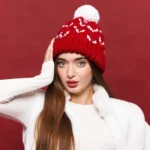 Шапка «A105» вязаная объемной вязки