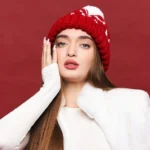 Шапка «A105» вязаная объемной вязки