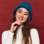 Шапка «A119» вязаная с линией